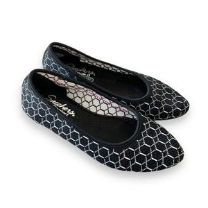 Skechers Aircooled Flyknit Pointed Toe Loafers Black Geometric Print‎ Women’s 7